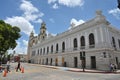 Colonial style buildings at street of Merida city Royalty Free Stock Photo