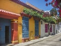 Colonial Style Colorful Houses in Cartagena de Indias Colombia Royalty Free Stock Photo