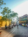 Colonial Style Street in Cartagena Colombia Royalty Free Stock Photo