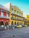 Colonial Style Street in Cartagena Colombia Royalty Free Stock Photo