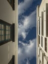 Colonial style window, typical architecture, Arrecife, Lanzarote, Canary Islands. Spain. Bue sky and clouds Royalty Free Stock Photo