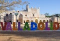 Colonial Valladolid photo and selfie sign Royalty Free Stock Photo