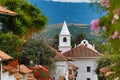 Colonial white church in Villa de Leyva Colombia