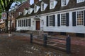 Colonial Williamsburg Raleigh Tavern at dusk.