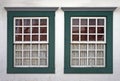 Colonial windows at historical center, Sao Joao del Rei, Brazil Royalty Free Stock Photo