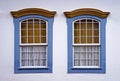 Colonial windows at historical center, Sao Joao del Rei, Brazil Royalty Free Stock Photo