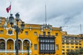Colonial yellow building, Lima, Peru Royalty Free Stock Photo