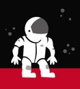 We are colonizing Mars. Pioneer astronaut on the red planet. Royalty Free Stock Photo