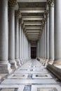 Colonnade of Basilica of St. Paul outside the Walls in Rome Royalty Free Stock Photo
