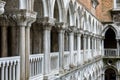 Colonnade of the Doge`s Palace courtyard, Venice, Italy Royalty Free Stock Photo