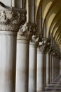 The colonnade at Doge`s Palace in Venice, Italy Royalty Free Stock Photo