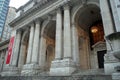 Colonnade of the entrance of New York Public Library, New York, NY Royalty Free Stock Photo