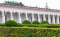 Colonnade in flower garden of Kromeriz Royalty Free Stock Photo