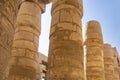 Colonnade in the hypostyle hall of the Karnak Temple of Luxor. Royalty Free Stock Photo