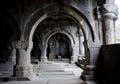 Colonnade inside medieval christian church of Sanahin Monastery