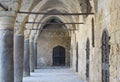 Colonnade at Khan al Umdan, Caravanserai in Acre, Israel Royalty Free Stock Photo