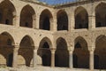 Colonnade at Khan al Umdan, Caravanserai in Acre, Israel Royalty Free Stock Photo