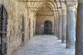 Colonnade at Khan al Umdan, Caravanserai in Acre, Israel Royalty Free Stock Photo