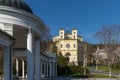 Colonnade and Catholic Church - Marianske Lazne Marienbad Royalty Free Stock Photo