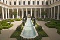 Colonnade and long pool of the Getty Villa, Malibu Villa of the J. Paul Getty Museum in Los Angeles, California Royalty Free Stock Photo