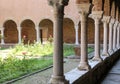 colonnade of a medieval cloister of an ancient convent