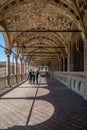 Colonnade of a medieval town hall building (Palazzo della Ragione)