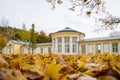 Colonnade of mineral water spring Ferdinand - small west Bohemian spa town Marianske Lazne Marienbad - Czech Republic Royalty Free Stock Photo