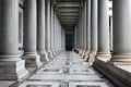 Colonnade of Basilica of St. Paul outside the Walls in Rome Royalty Free Stock Photo