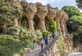 Colonnade of park Guell in Barcelona