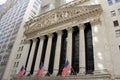 Colonnade of the portico of New York Stock Exchange facing Broad Street, New York, NY, USA Royalty Free Stock Photo