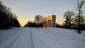 Colonnade Reistna in Valtice during winter