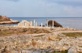 Colonnade in ruins of the Ancient Greek city of Chersonese Royalty Free Stock Photo