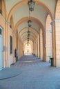 Colonnade in Santarcangelo di Romagna Royalty Free Stock Photo