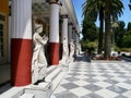 Colonnade of Statues, Achilleion Palace, Corfu Royalty Free Stock Photo