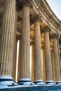 Colonnade with sunset light of Kazan Cathedral in Saint Petersburg, Russia Royalty Free Stock Photo