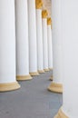 Colonnade way pass. neoclassical fluted columns. Classic Columns marble stone. classical interior architecture. Pillars colonnade