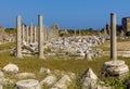 Colonnaded Roman ruins in Side, Turkey