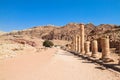 Colonnaded street in ancient city of Petra, Jordan Royalty Free Stock Photo