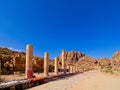 Colonnaded Street in ancient city Petra, Jordan Royalty Free Stock Photo