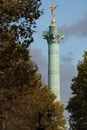 The monument at Las Bastille in Paris, France Royalty Free Stock Photo