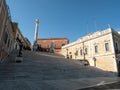 Colonne Romane column in Brindisi, Italy with famous Scalinata Virgilio staircase