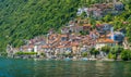 Colonno, colorful village overlooking Lake Como, Lombardy, Italy.