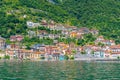 Colonno village and lake Como in Italy Royalty Free Stock Photo