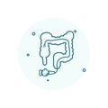 Colonoscopy vector icon with green outline. Medical investigation of the large intestine Royalty Free Stock Photo