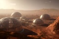 A colony of colonizers on Mars, Generative AI 1 Royalty Free Stock Photo