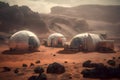 A colony of colonizers on Mars, Generative AI 3 Royalty Free Stock Photo