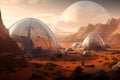 A colony of colonizers on Mars, Generative AI Royalty Free Stock Photo