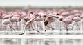 Colony of Flamingos on the Natron lake.