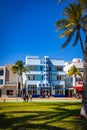 Colony Hotel at Ocean Drive South Beach Miami - MIAMI, FLORIDA - FEBRUARY 14, 2022 Royalty Free Stock Photo