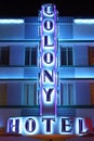 Colony Hotel Sign at night